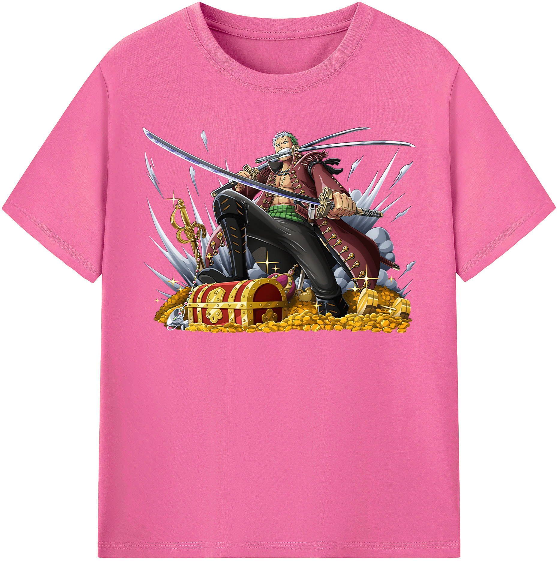 ワンピース ロロノア・ゾロ ONE PIECE Roronoa Zoro レディースカジュアルプリントTシャツ（綿100％）